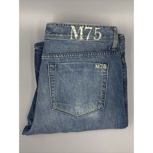 M75 Mens Straight Jeans 34X32 Med Wash Button Fly Cotton GUC
